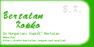 bertalan kopko business card